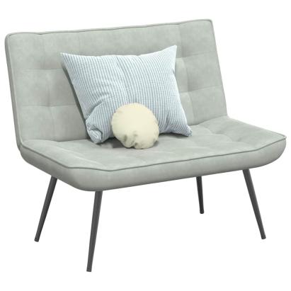 Bancă gri deschis 110x74x84 cm catifea GartenMobel Dekor