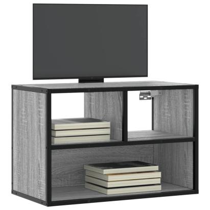 Dulap TV, gri sonoma, 60x31x39,5 cm, lemn prelucrat și metal GartenMobel Dekor