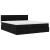 Cadru de pat otoman cu saltele, material negru 180x200cm GartenMobel Dekor