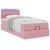Cadru de pat otoman cu saltea, catifea roz 90x200cm GartenMobel Dekor
