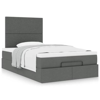 Cadru pat otoman cu saltea țesătură gri închis 120x200 cm GartenMobel Dekor