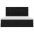 Cadru de pat otoman cu saltele, catifea neagră 180x200cm GartenMobel Dekor