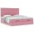 Cadru de pat otoman cu saltele Roz 200x200cm catifea GartenMobel Dekor