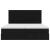Cadru de pat otoman cu saltele, catifea neagră 180x200cm GartenMobel Dekor
