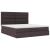 Cadru de pat otoman cu saltea țesătură maro închis 160x200cm GartenMobel Dekor
