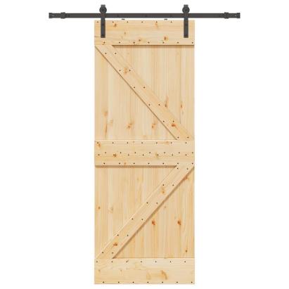 Ușă glisantă cu set de feronerie 80x210 cm, lemn masiv de pin GartenMobel Dekor