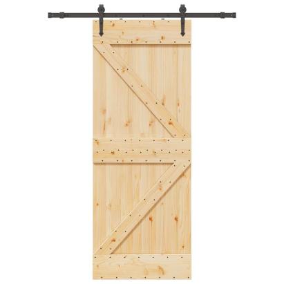 Ușă glisantă cu set de feronerie 80x210 cm, lemn masiv de pin GartenMobel Dekor