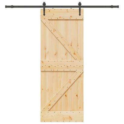 Ușă glisantă cu set de feronerie 80x210 cm, lemn masiv de pin GartenMobel Dekor