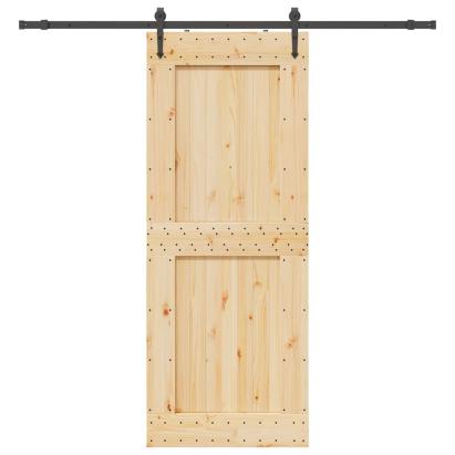 Ușă glisantă cu set feronerie, 90x210 cm, lemn masiv de pin GartenMobel Dekor