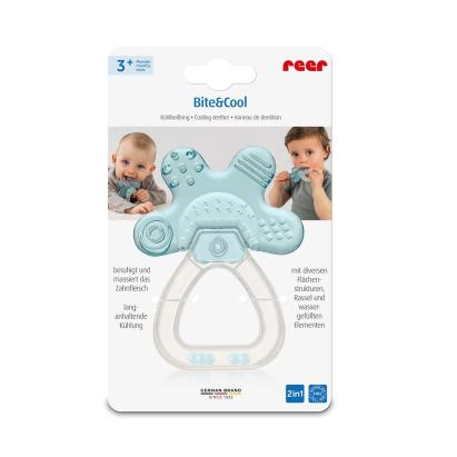 Inel pentru dentitie Bite&Cool cu zornaitoare pentru bebelusi, 3+ luni, Reer 79313 Children SafetyCare
