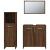 Set mobilier de baie, 3 piese, stejar maro, lemn prelucrat GartenMobel Dekor