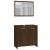Set mobilier de baie, 3 piese, stejar maro, lemn prelucrat GartenMobel Dekor