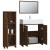 Set mobilier de baie, 3 piese, stejar maro, lemn prelucrat GartenMobel Dekor