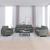 Set de canapele cu perne, 3 piese, gri închis, textil GartenMobel Dekor
