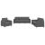 Set de canapele cu perne, 3 piese, gri închis, textil GartenMobel Dekor