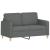 Set de canapele cu perne, 3 piese, gri închis, textil GartenMobel Dekor