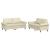 Set de canapele cu perne, 2 piese, crem, piele ecologică GartenMobel Dekor