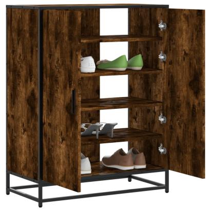 Pantofar, stejar fumuriu, 75x38x97,5 cm, lemn prelucrat/metal GartenMobel Dekor