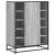 Pantofar, sonoma gri, 75x38x97,5 cm, lemn prelucrat/metal GartenMobel Dekor