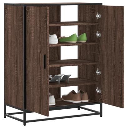 Pantofar, stejar maro, 75x38x97,5 cm, lemn prelucrat/metal GartenMobel Dekor