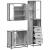 Set mobilier de baie, 3 piese, gri sonoma, lemn prelucrat GartenMobel Dekor