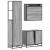 Set mobilier de baie, 3 piese, gri sonoma, lemn prelucrat GartenMobel Dekor