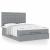 Cadru pat otoman cu saltea țesătură gri deschis 140x200cm GartenMobel Dekor