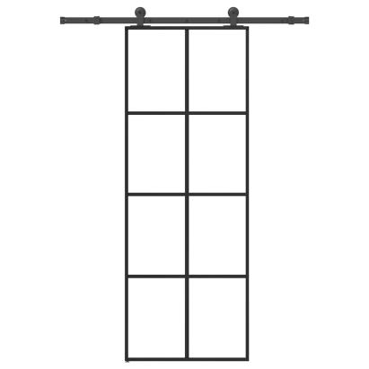 Ușă glisantă cu set feronerie, 76x205 cm, sticlă ESG/aluminiu GartenMobel Dekor