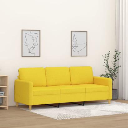 Canapea cu 3 locuri, galben deschis, 180 cm, material textil GartenMobel Dekor