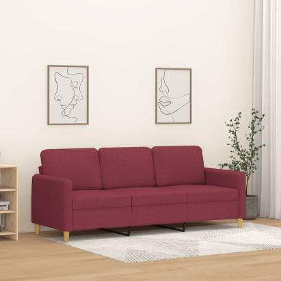 Canapea cu 3 locuri, roșu vin, 180 cm, material textil GartenMobel Dekor