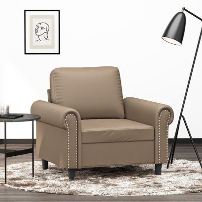 Canapea de o persoană, cappuccino, 60 cm, piele ecologică GartenMobel Dekor