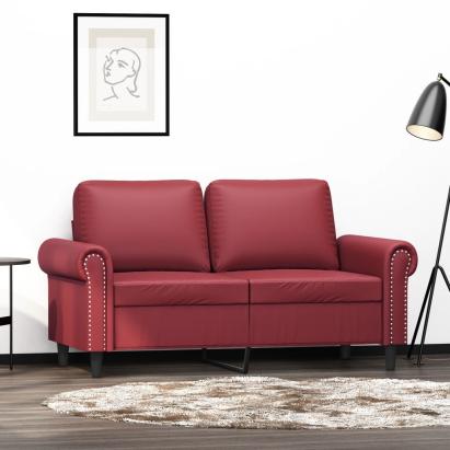 Canapea cu 2 locuri, roșu vin, 120 cm, material textil GartenMobel Dekor