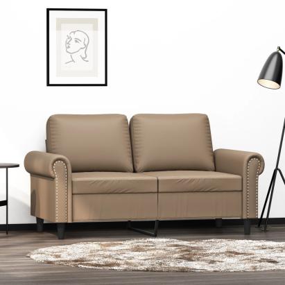 Canapea cu 2 locuri, cappuccino, 120 cm, piele ecologică GartenMobel Dekor