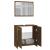Set de mobilier de baie, stejar maro, lemn prelucrat GartenMobel Dekor
