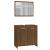 Set de mobilier de baie, stejar maro, lemn prelucrat GartenMobel Dekor