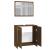 Set de mobilier de baie, stejar maro, lemn prelucrat GartenMobel Dekor