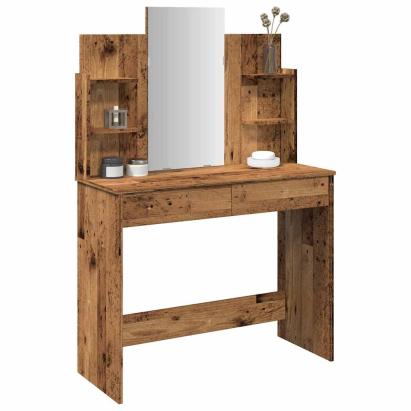 Masa de toaleta cu oglinda lemn vechi 96x39x142 cm GartenMobel Dekor