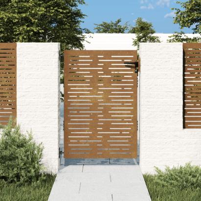 Poartă pentru grădină, 85x150 cm, oțel corten, dreptunghiuri GartenMobel Dekor