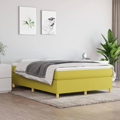 Cadru de pat fără saltea, verde, 140x190 cm, textil GartenMobel Dekor