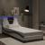 Cadru de pat cu lumini LED alb/negru 90x190 cm piele ecologică GartenMobel Dekor