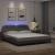 Cadru de pat cu lumini LED, gri, 180x200 cm, piele ecologică GartenMobel Dekor