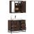 Set mobilier de baie, 2 piese, stejar maro, lemn prelucrat GartenMobel Dekor