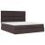 Cadru de pat otoman cu saltea țesătură maro închis 160x200cm GartenMobel Dekor