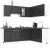 Set dulap de bucătărie 11 piese „Kalmar” lemn negru prelucrat GartenMobel Dekor