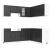 Set dulap de bucătărie 11 piese „Kalmar” lemn negru prelucrat GartenMobel Dekor
