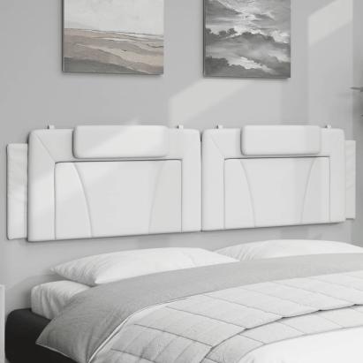 Pernă pentru tăblie pat, alb, 200 cm, piele artificială GartenMobel Dekor