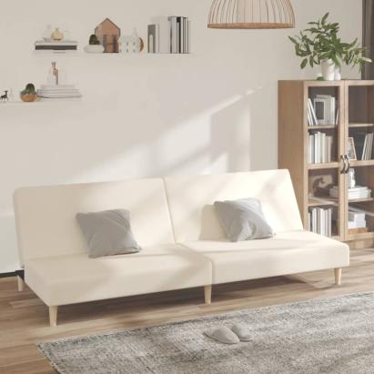 Canapea extensibilă cu 2 locuri, crem, material textil GartenMobel Dekor