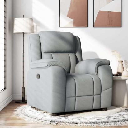 Fotoliu rabatabil, gri deschis, material textil GartenMobel Dekor