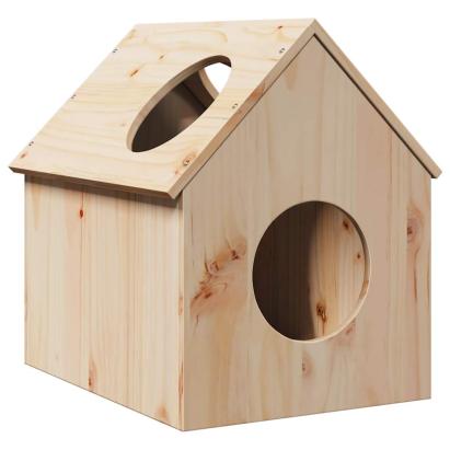 Casă pentru pisici 41x50x50 cm din lemn masiv de pin GartenMobel Dekor