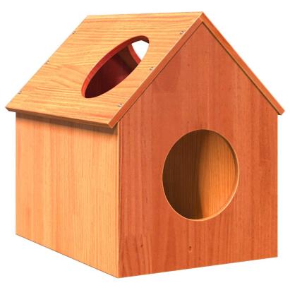 Ceară pentru Casă pisici maro 41x50x50 cm Lemn masiv de pin GartenMobel Dekor